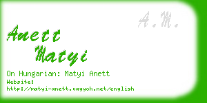 anett matyi business card